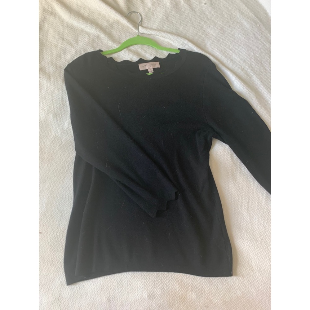 Trimmed Three Quarter Sweater
